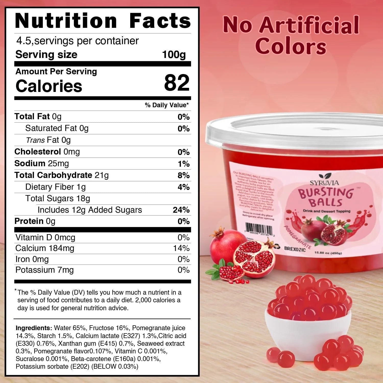 1 LB Pomegranate Flavored Popping Boba - Image 2