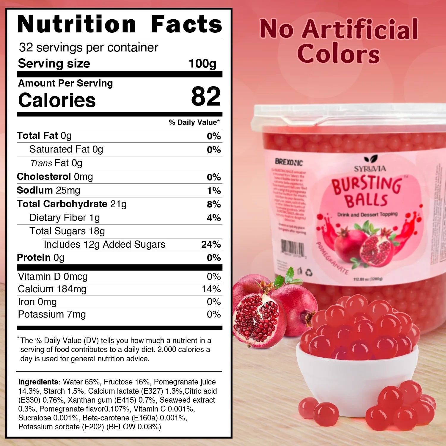 7 LB Pomegranate Flavored Popping Boba - Image 2