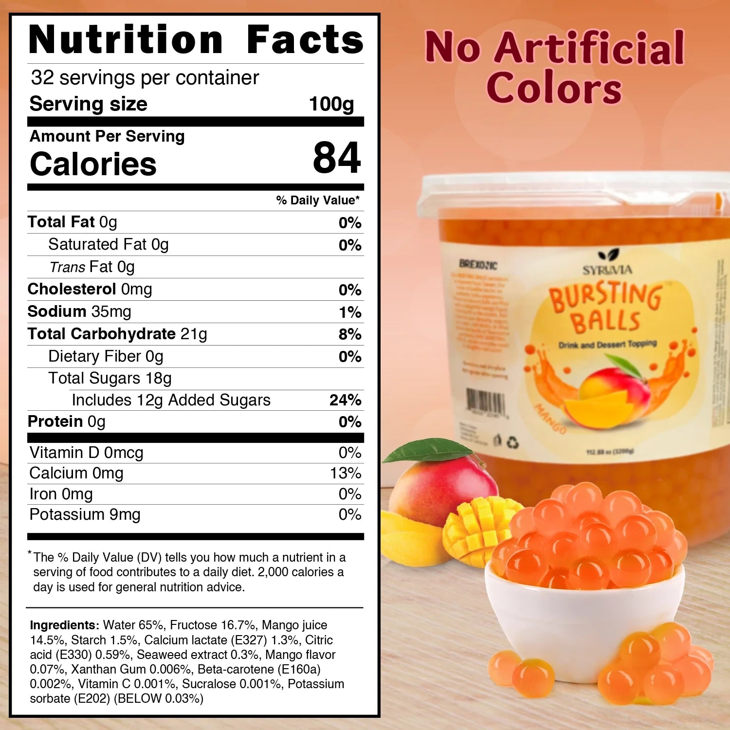 7 LB Mango Flavored Popping Boba - Image 2