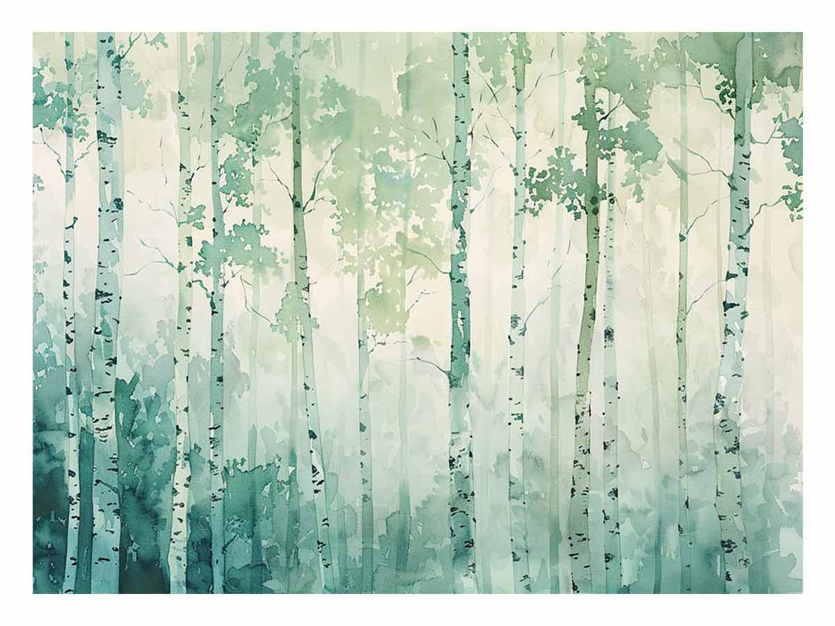 White Birch Tree Canvas painting