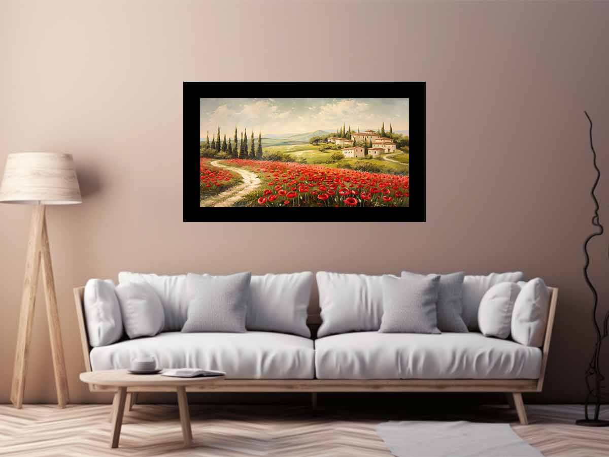 Field of Poppies Canvas Painting - Image 3