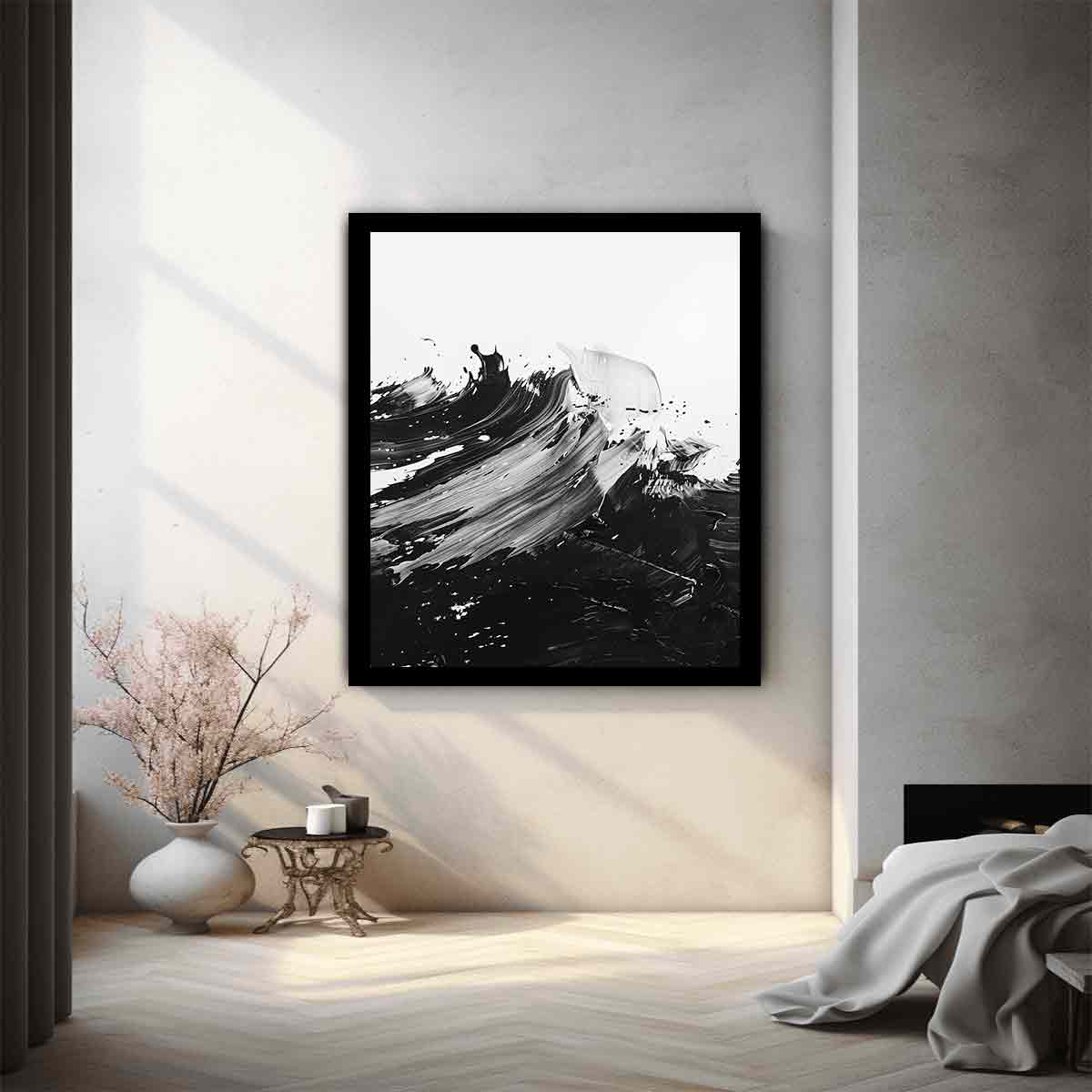 Black White Abstract Art Canvas Art Print - Image 2