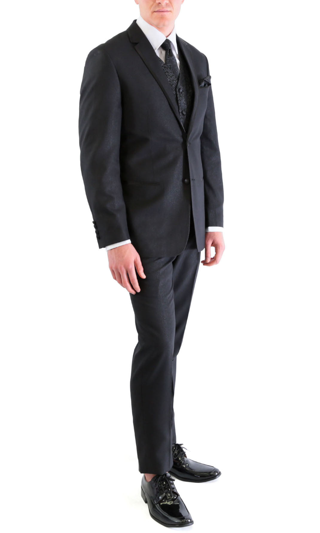 TX100 Men's Premium Black Slim Fit 2 pc Tuxedo - Image 3