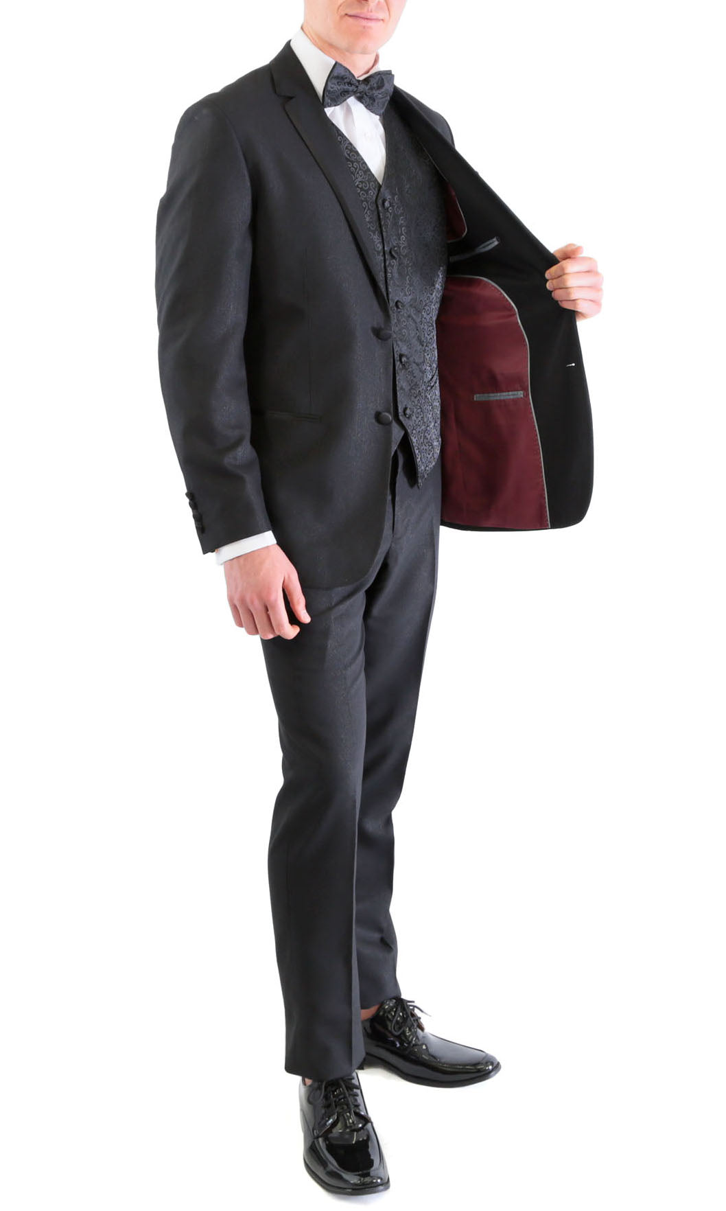 TX100 Men's Premium Black Slim Fit 2 pc Tuxedo - Image 2