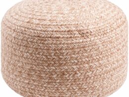 Tonanitla Natural Fiber Blush Knitted Pouf