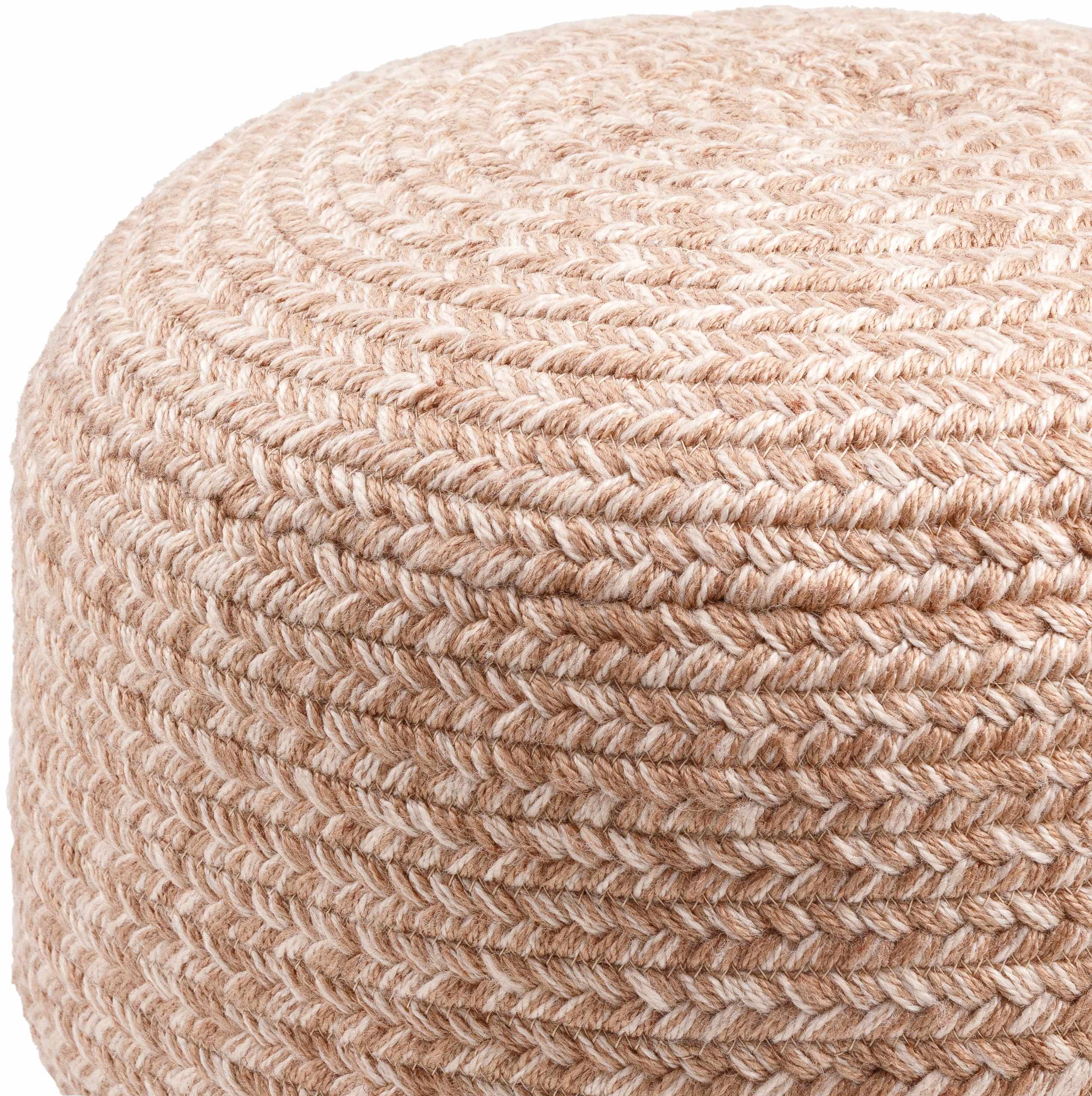 Tonanitla Natural Fiber Blush Knitted Pouf - Image 3