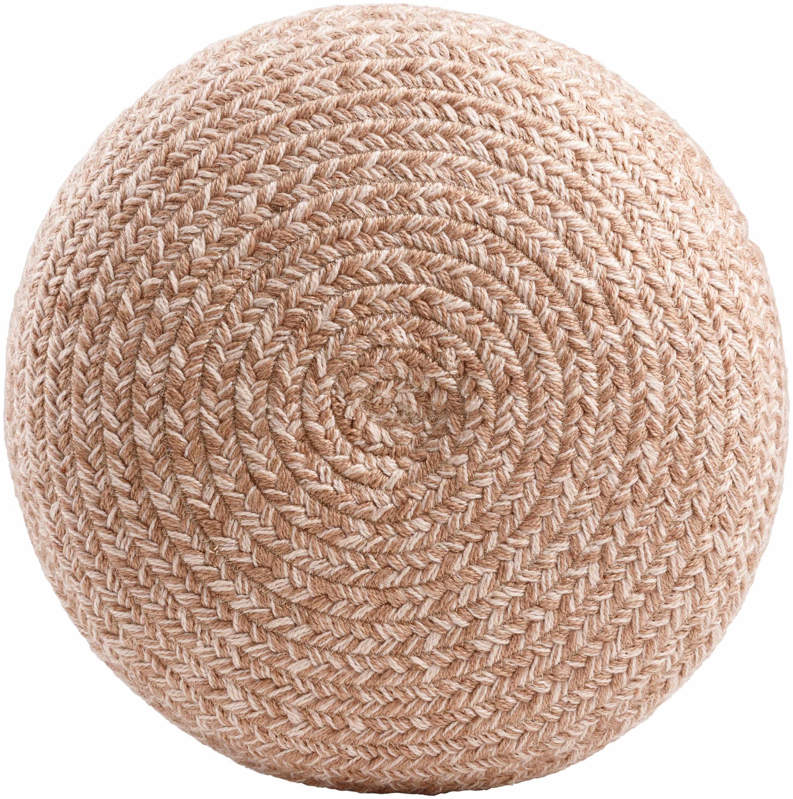 Tonanitla Natural Fiber Blush Knitted Pouf - Image 2