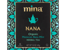 Mina Organic Moroccan Nana Mint Herbal Tea 15 Sachets (Pack of 6 Boxes)