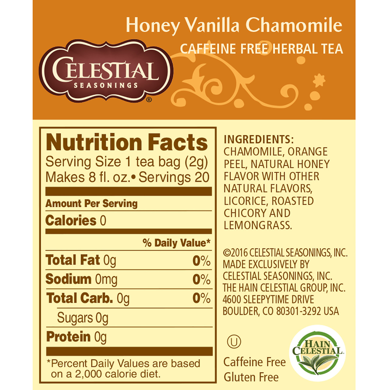 Celestial Seasonings Honey Vanilla Chamomile Herbal Tea 20 Tea Bags (Pack of 6 Boxes) - Image 8