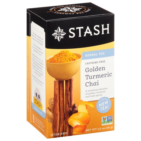 Stash Golden turmeric Chai Tea 18 Tea bags (Pack of 6 Boxes)