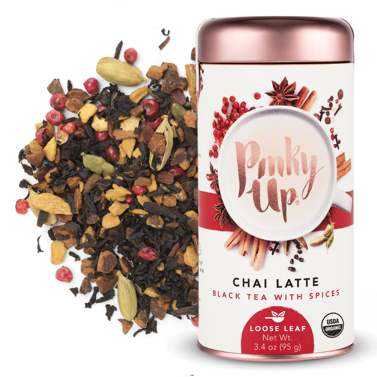 Pinky Up Organic Chai Latte Loose Leaf Tea 3.4 oz (Pack of 6 Tins)
