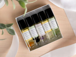 Essential Oils Roll-On with Crystals - set of 5