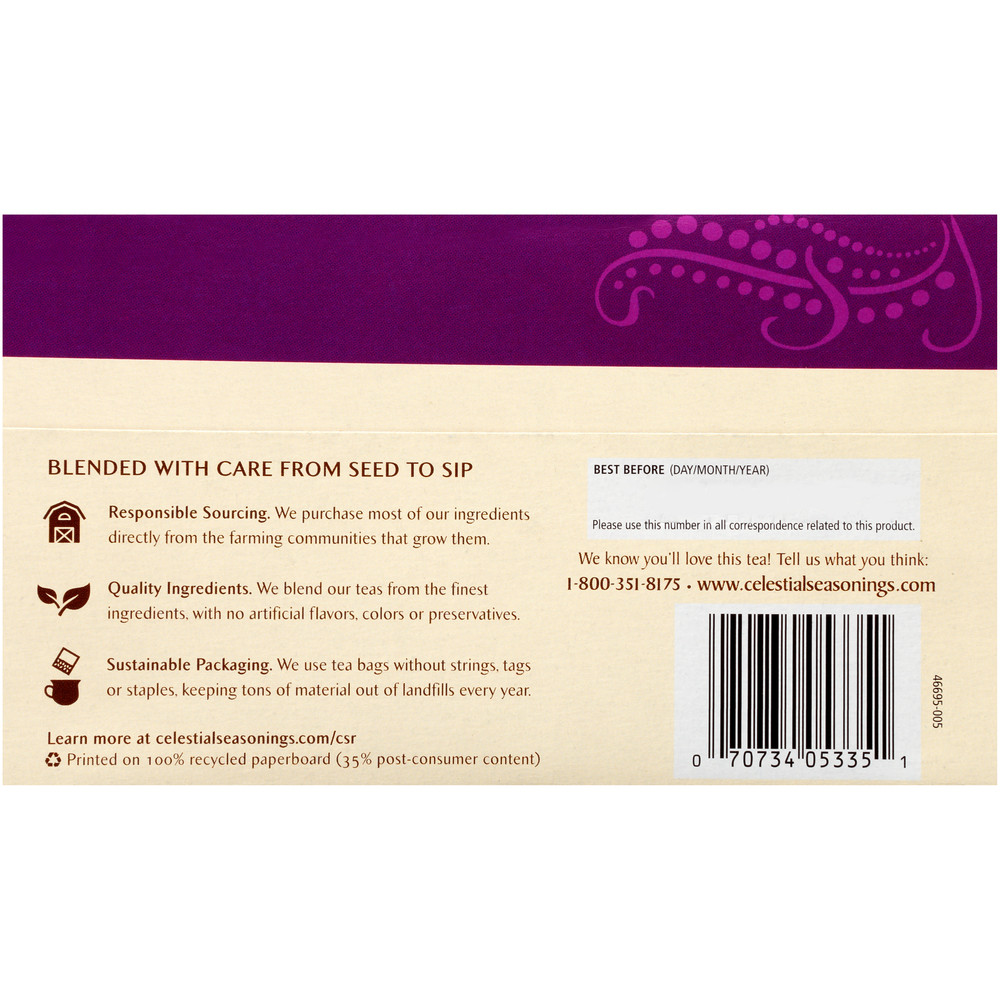 Celestial Seasonings Wild Berry Zinger Herbal Tea 20 Tea Bags (Pack of 6 Boxes) - Image 3