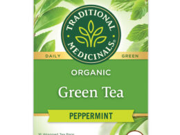 Traditional Medicinals Organic Peppermint Green tea 16 Tea Bags (Pack of 6 Boxes)