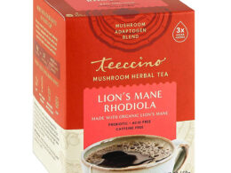 Teeccino Lion's Mane Rhodiola Mushroom Herbal Tea 10 Tea Bags (Pack of 6 Boxes)