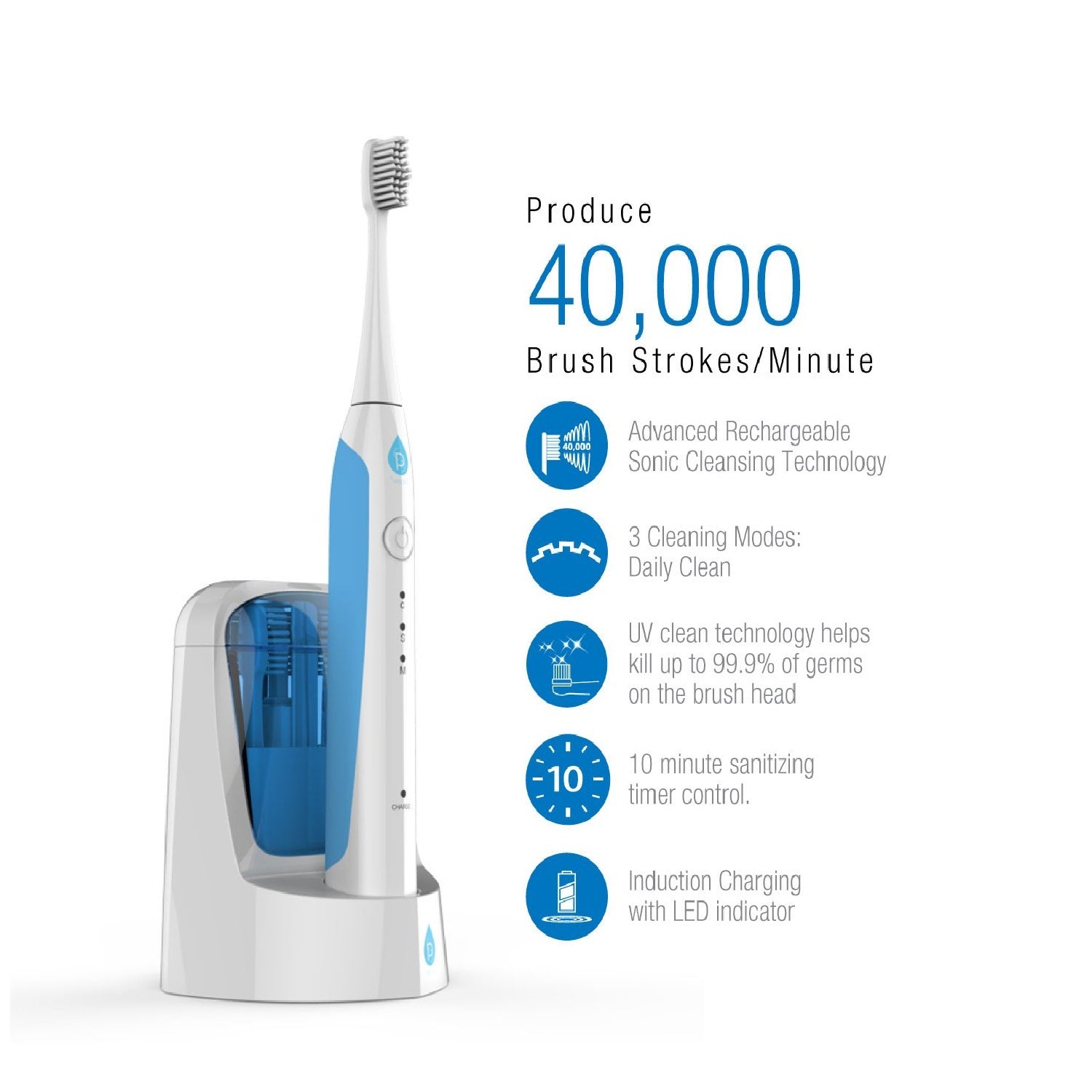 Electric Smart Series Rechargeable Toothbrush with UV Sanitizing Function - Image 3