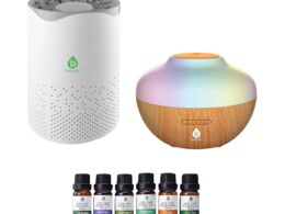 Pursonic Clean Air & Aromatherapy Bundle – True HEPA Air Purifier, Essential Oil Diffuser & 6-Pack Essential Oils