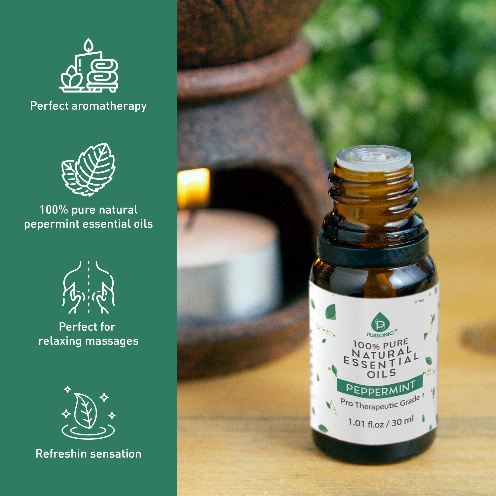 100% Pure & Natural Peppermint Essential Oils - Image 2