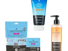 Clear & Glow Skincare Gift Set: Acne Foaming Wash, Revitalizing Facial Wash, and Makeup Remover Cleansing Towelettes