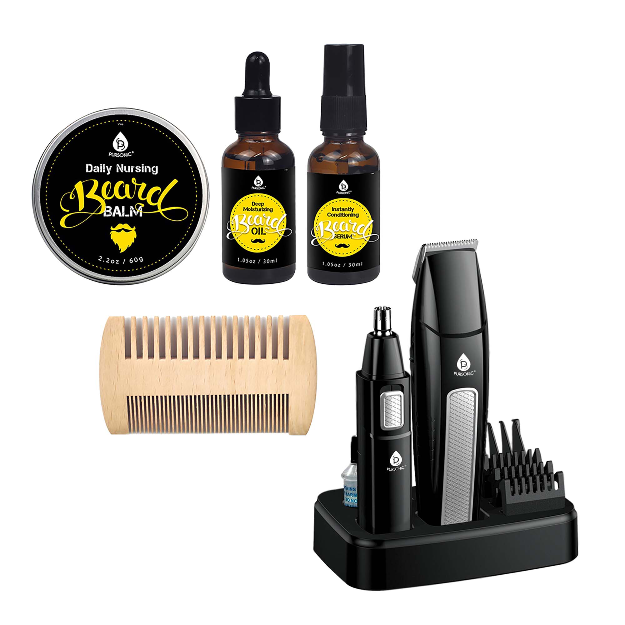 Mario Lopez Grooming Essentials Bundle with 10-Piece Trimming Kit & 4-Piece Beard Care Set