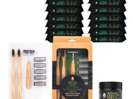 Grooming Essentials Bundle: Eco-Friendly Razor + Flushable Man Wipes + Activated Coconut Charcoal Powder