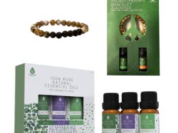 Pursonic Aromatherapy Bliss Set: Lava Stone Bracelet with 100% Pure Essential Oils