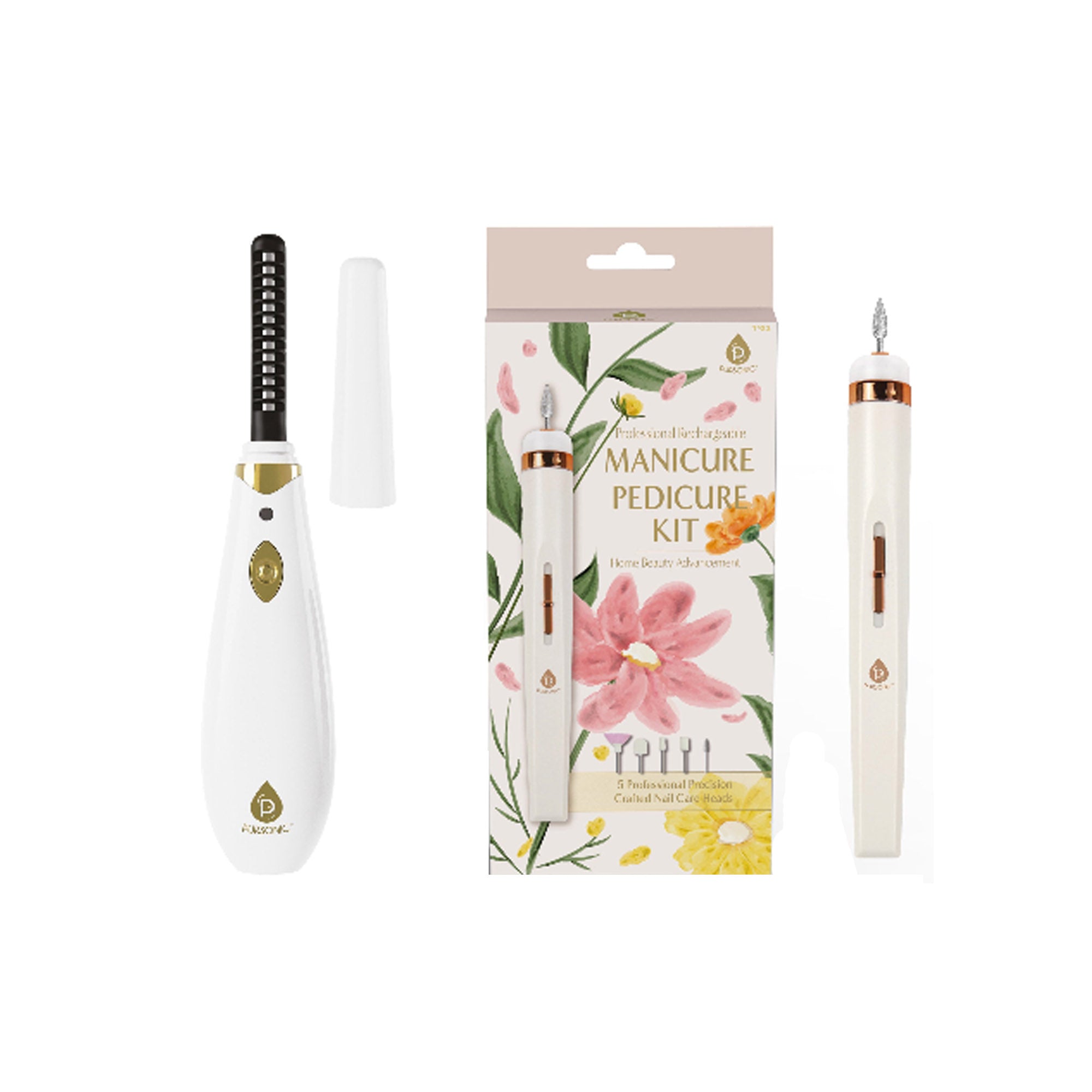 The Ultimate Beauty Toolkit: Professional Manicure & Pedicure Kit, Heated Eyelash Curler with Comb