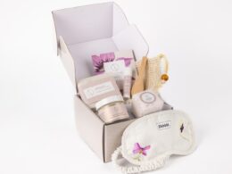 Lavender bath and body set, Natural skincare appreciation gift box