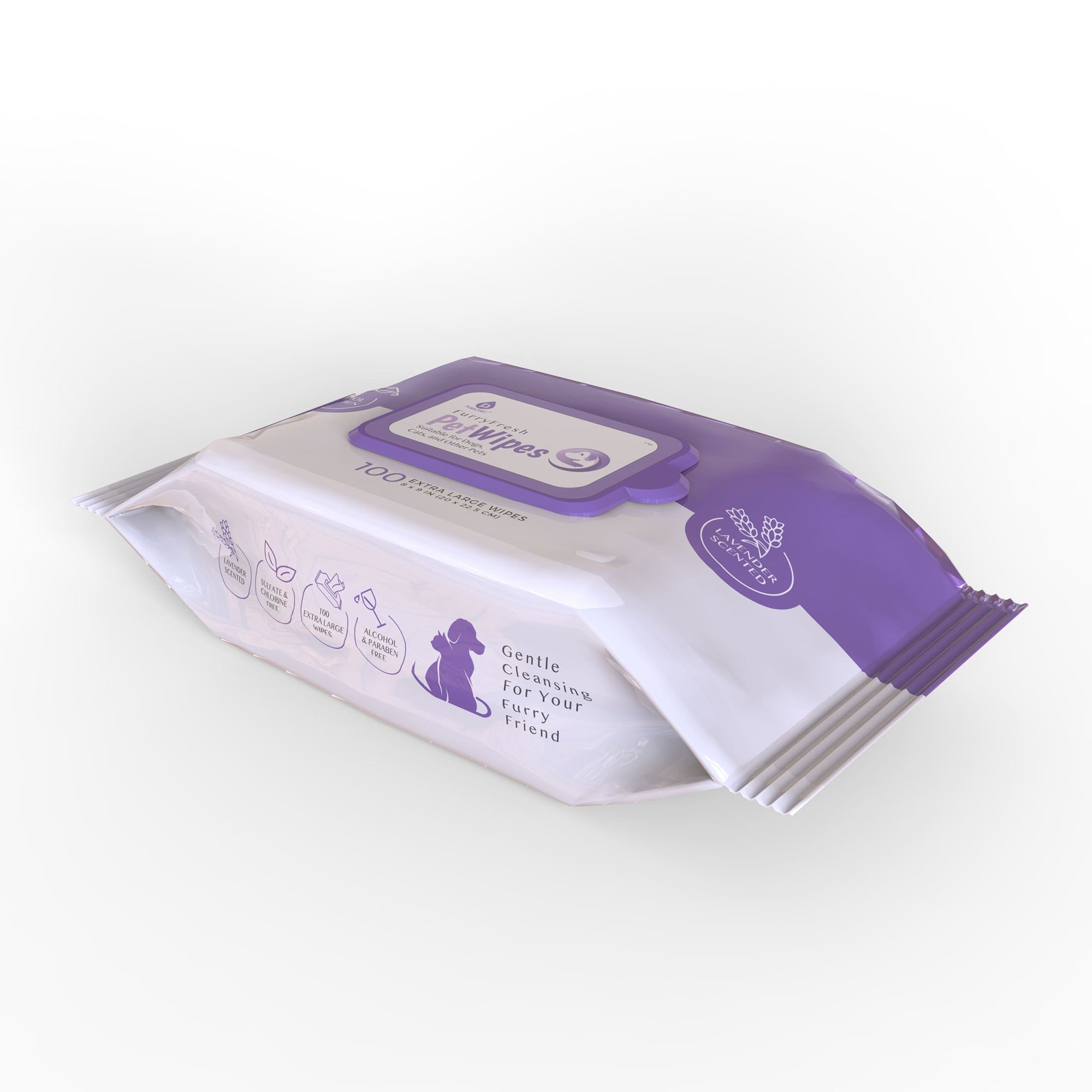 Furry Fresh Pet Wipes - Lavender Scented, 100 Extra Large Wipes - Image 4