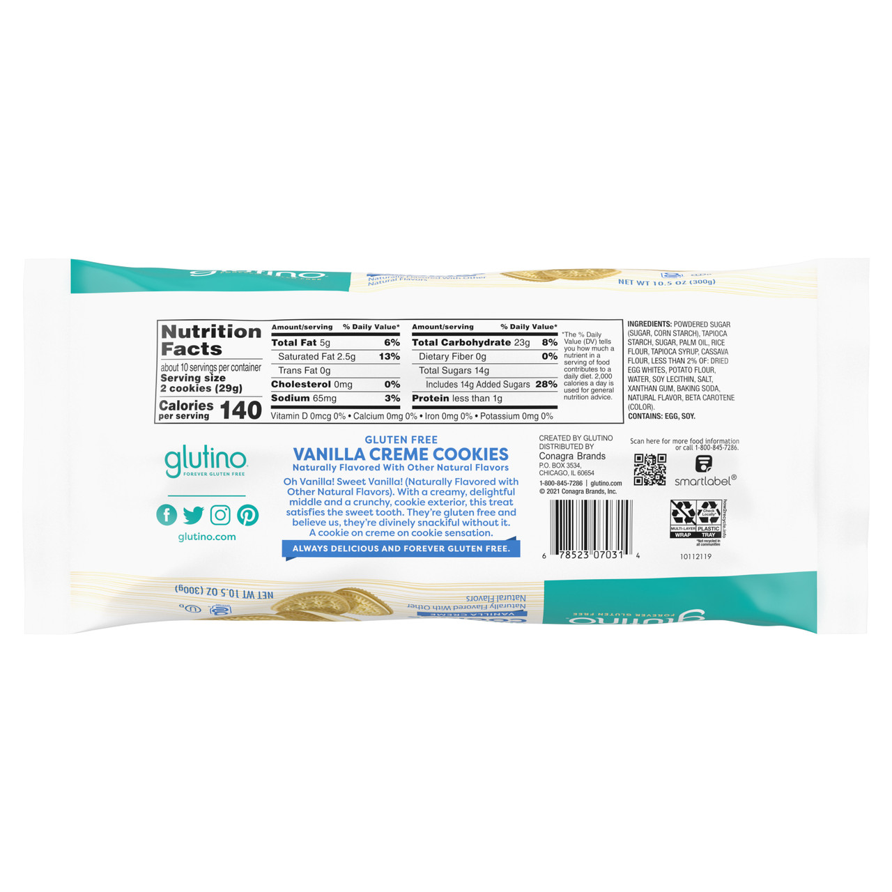 Glutino Vanilla Creme Cookies (12x10.6 Oz) - Image 4