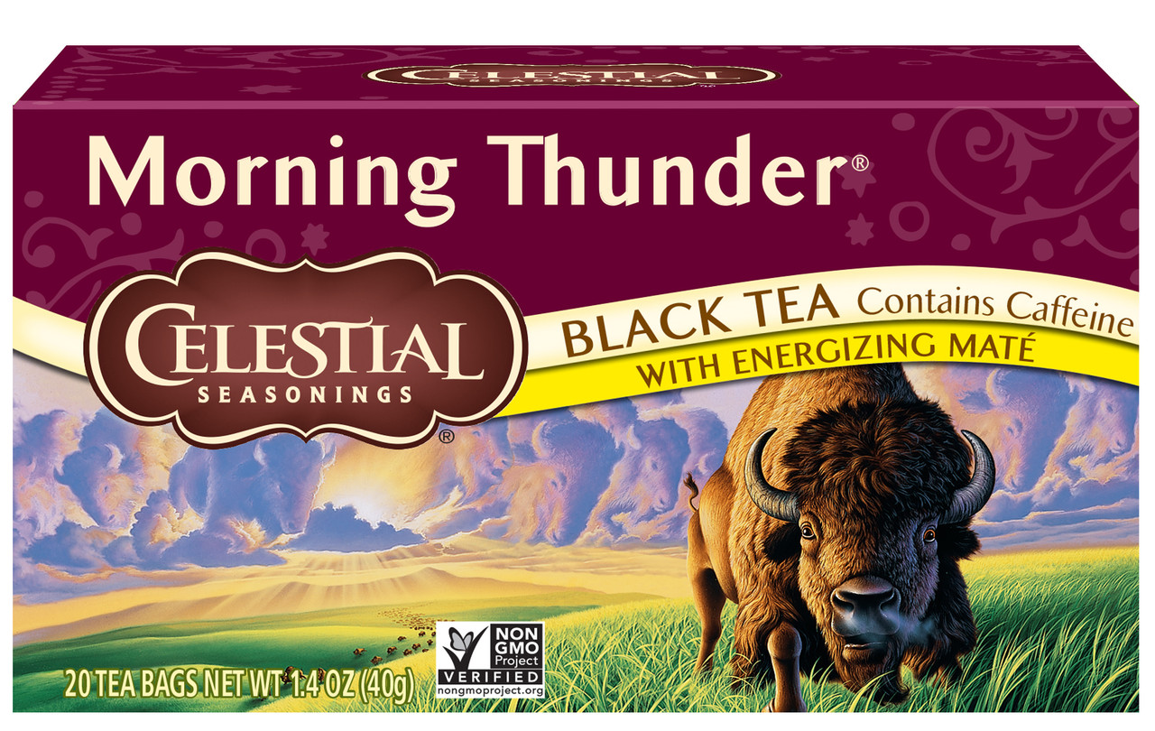 Celestial Seasonings Morning Thunder Black Tea 20 Tea Bags (Pack of 6 Boxes)