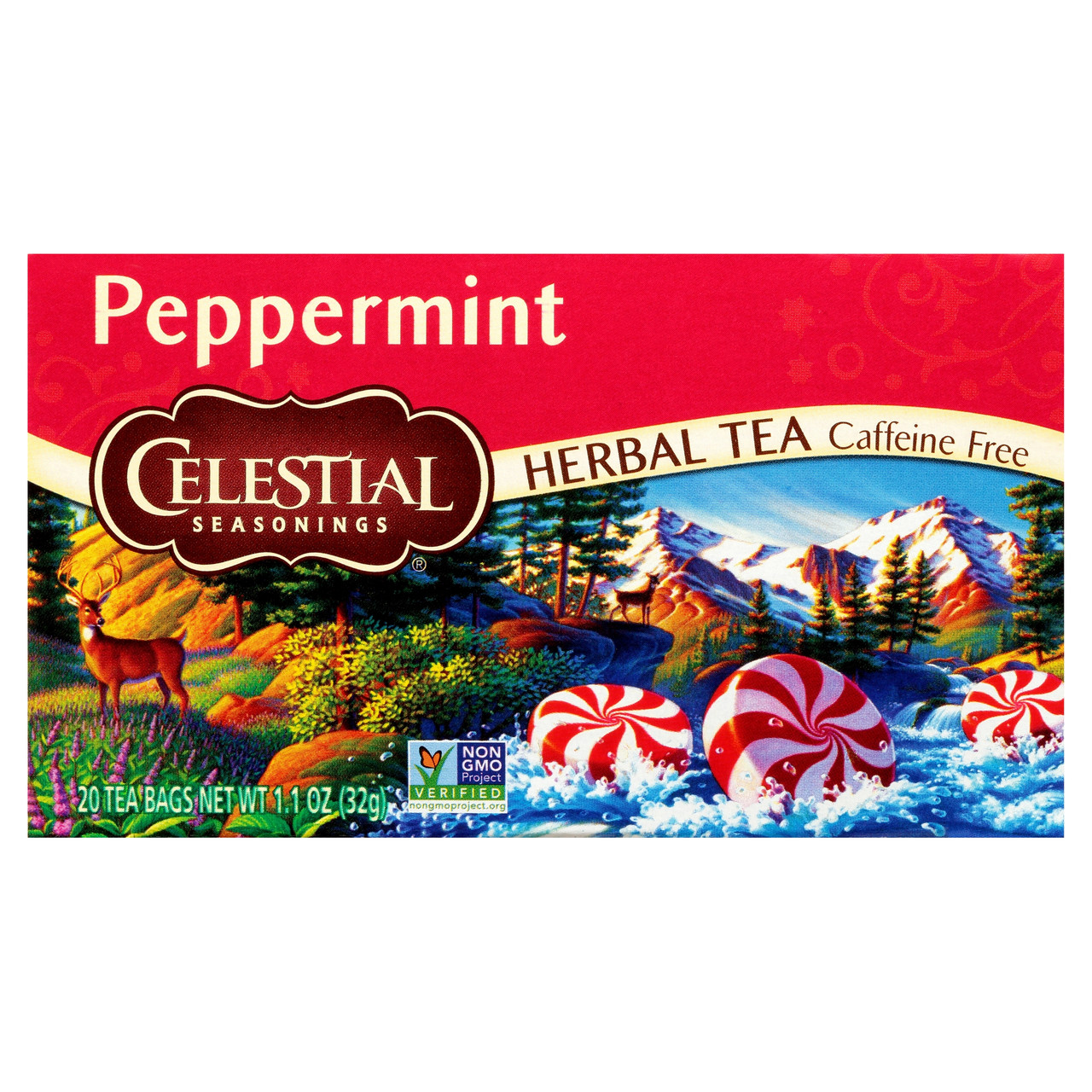 Celestial Seasonings Peppermint Herbal Tea 20 Tea Bags (Pack of 6 Boxes)