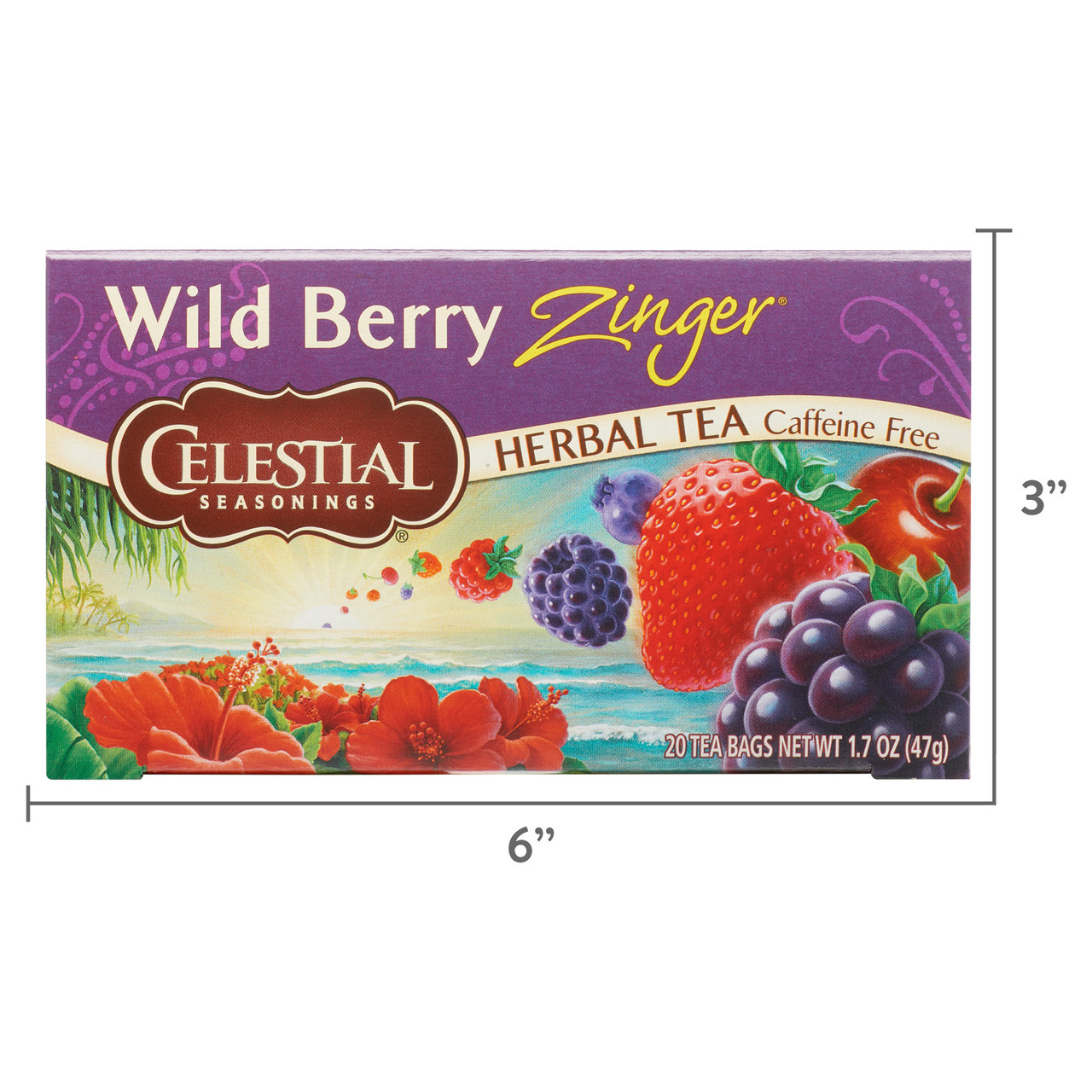 Celestial Seasonings Wild Berry Zinger Herbal Tea 20 Tea Bags (Pack of 6 Boxes) - Image 6