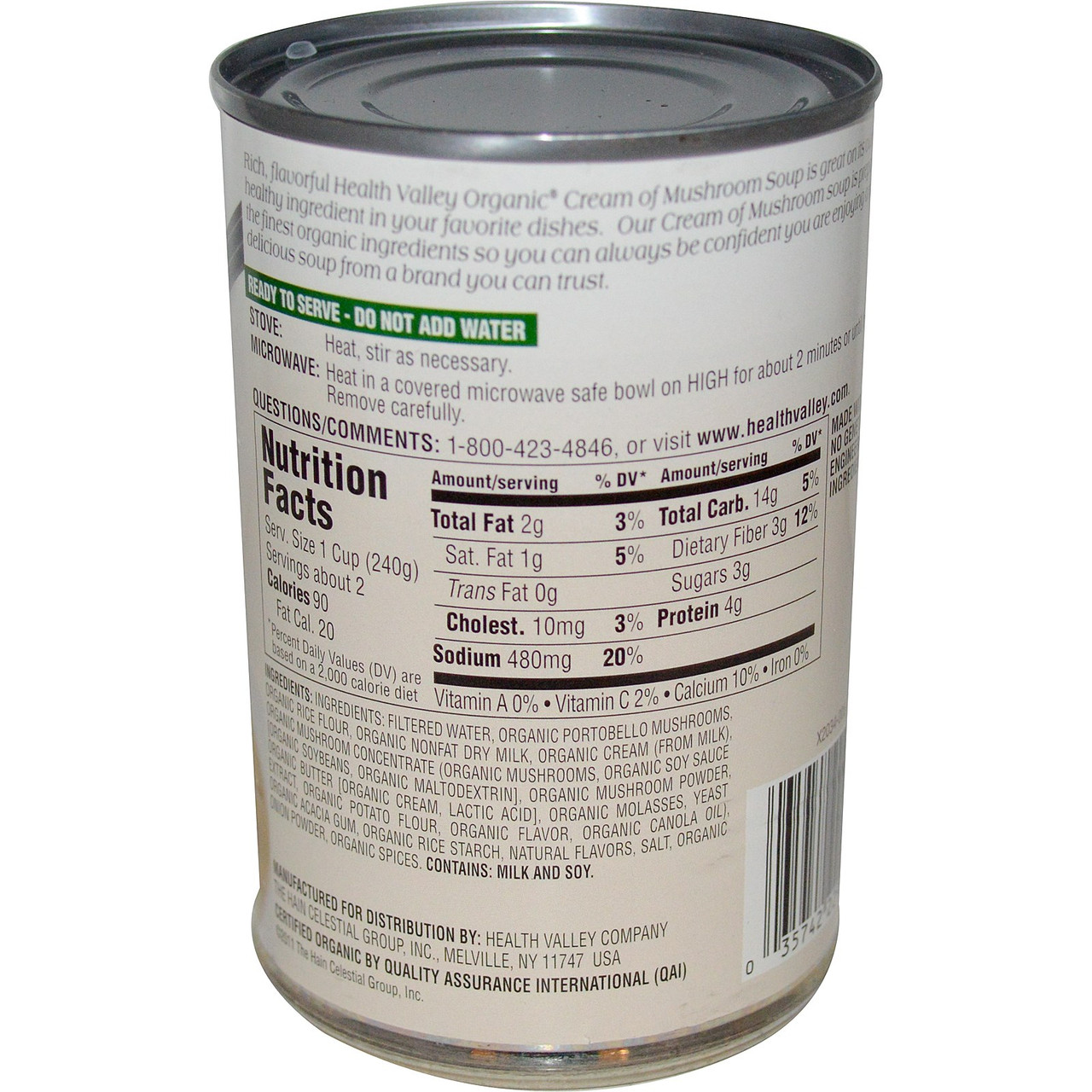 Health Valley Cream Mushroom Soup (12x14.5 Oz) - Image 2