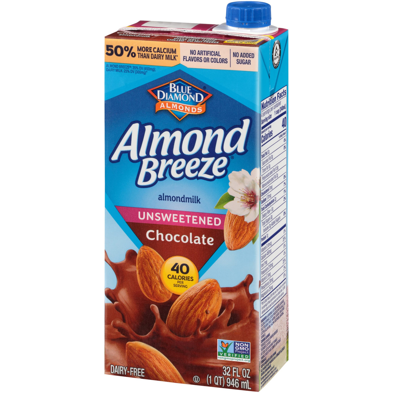 Blue Diamond Chocolate Almond Breeze Unsweetened (12x32 Oz) - Image 3