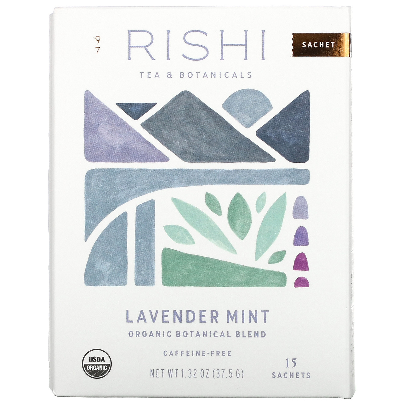 Rishi Organic Lavender Mint Tea 15 Sachets (Pack of 6 Boxes)