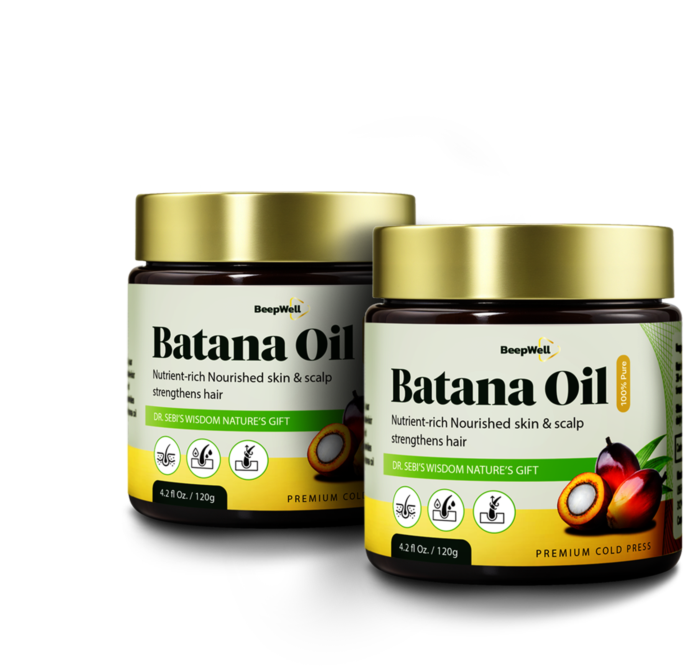 BeepWell Cold-Pressed Batana Oil – 100% Natural, Raw & Unrefined – Pack of 2