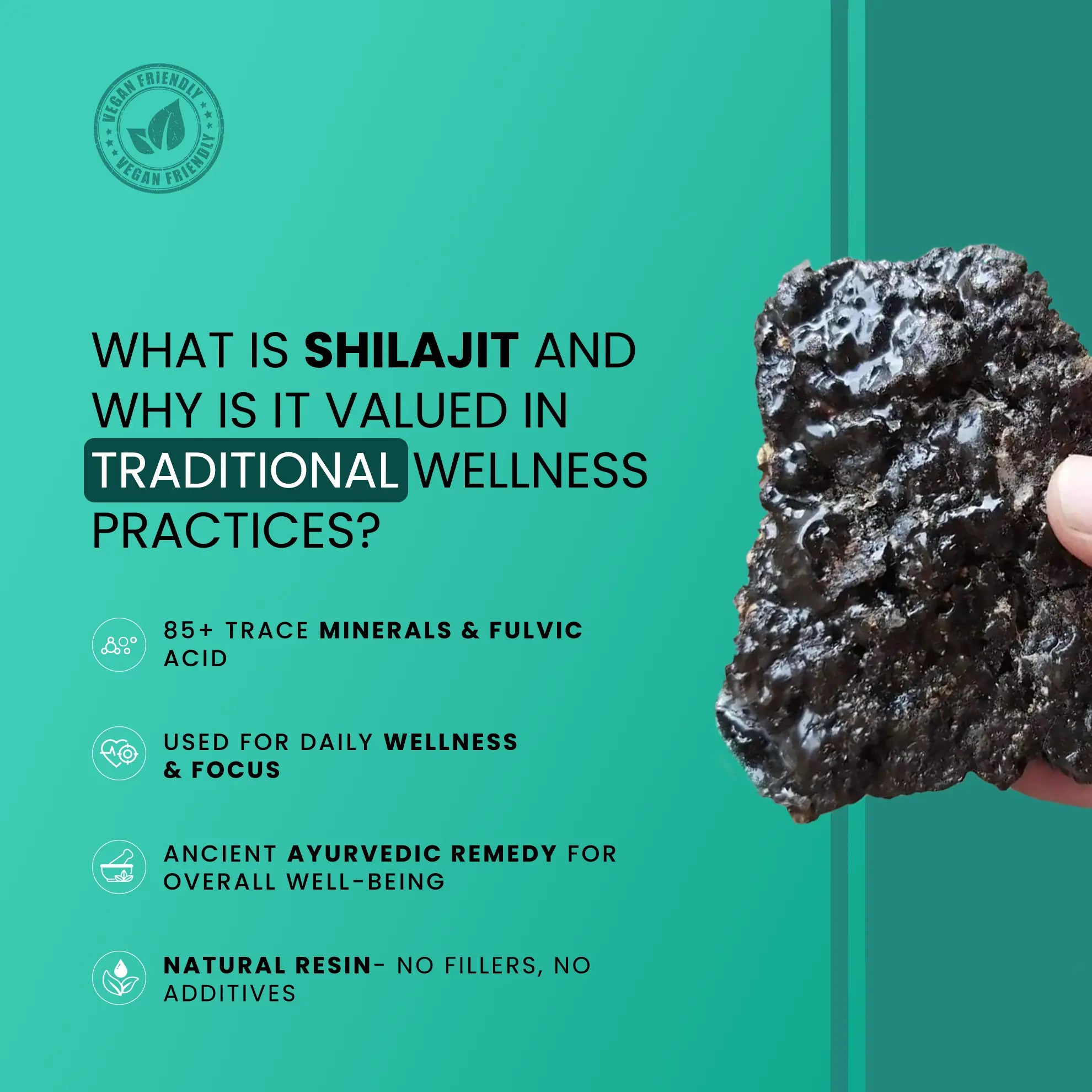 BeepWell Shilajit Combo – Resin (80 Servings) + Gummies with Ashwagandha (60 Ct) – Vegan, No Added Sugar - Image 2