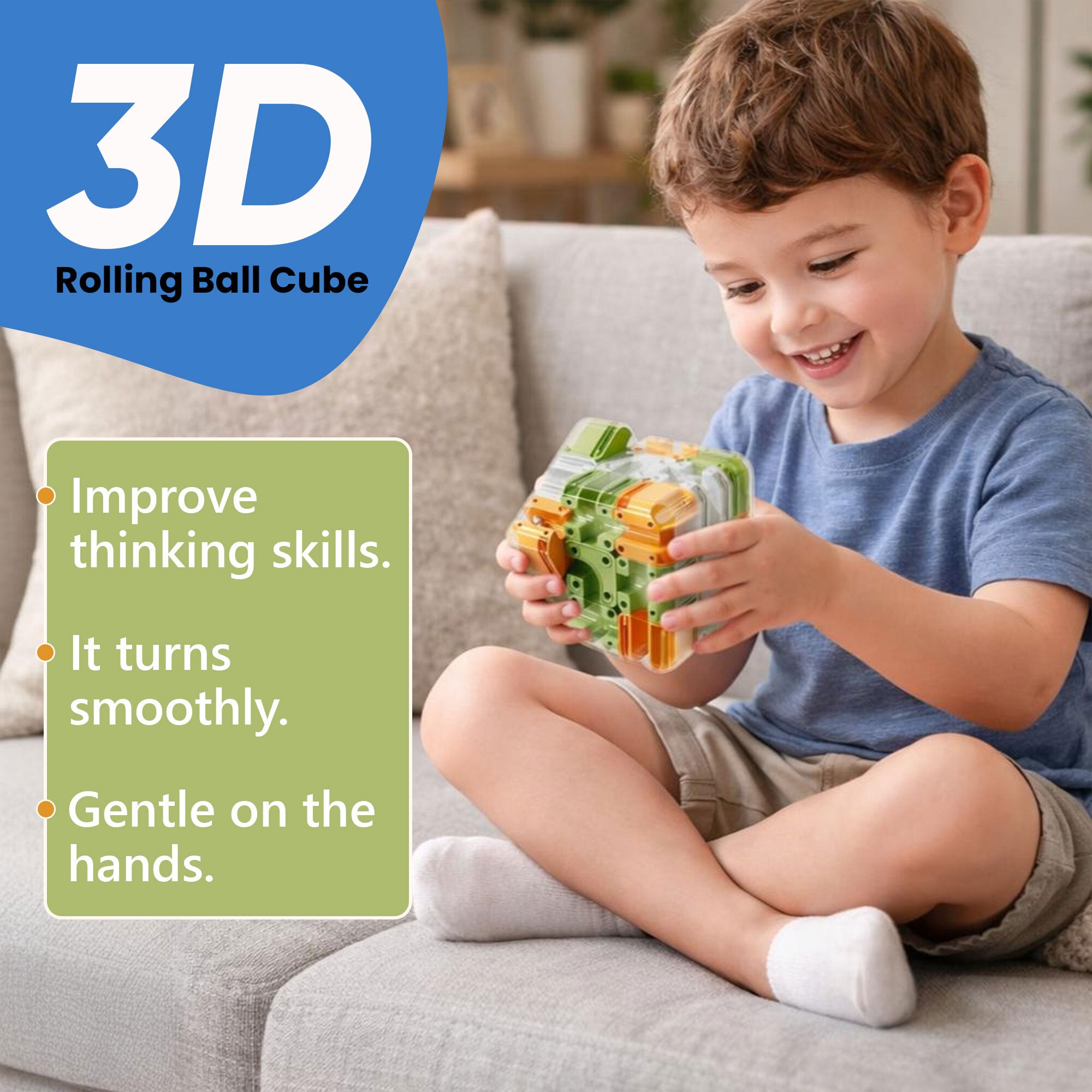 3D Maze Puzzle Cube – Brain Teaser Labyrinth Ball Game for Kids & Adults | Stress Relief & Family Fun Toy - Image 2