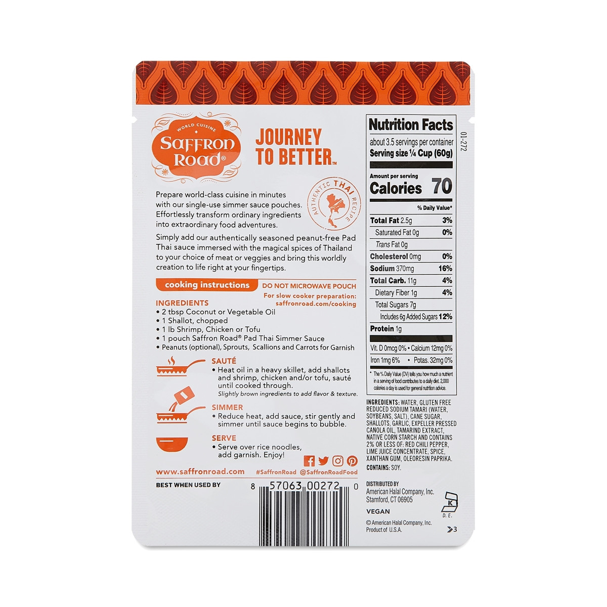 SAFFRON SMR SCE PAD THAI ( 8 X 7 OZ ) - Image 2