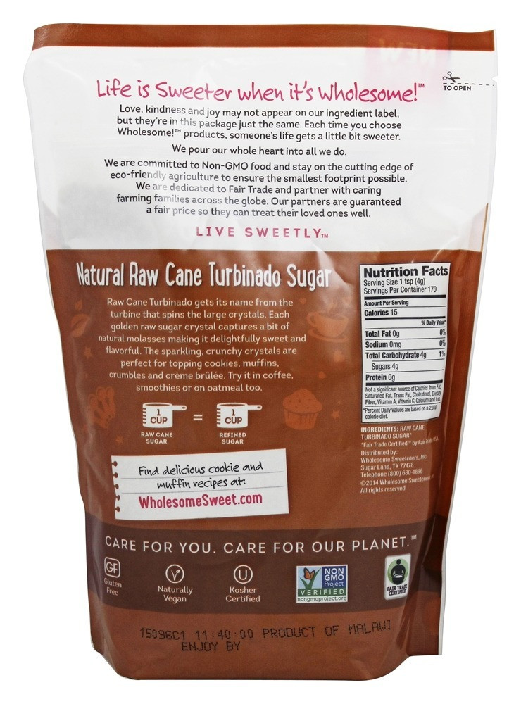 Wholesome Sweeteners Turbinado Raw Sugar (12x1.5 LB) - Image 2
