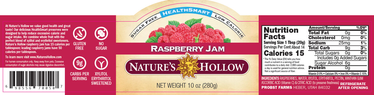 Nature's Hollow Raspberry Preserves (6x10 OZ) - Image 2