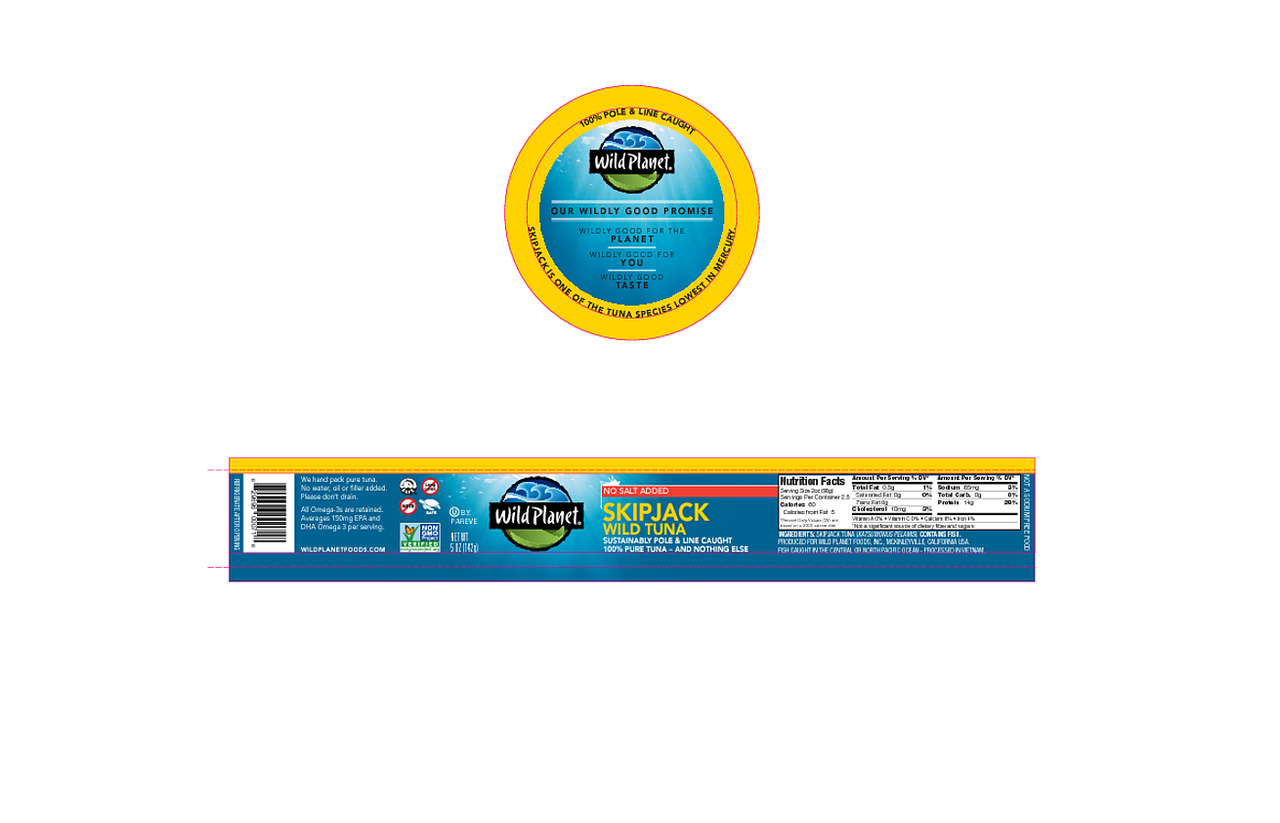 Wild Planet Skipjack Light Tuna with No Salt (12x5 OZ) - Image 2