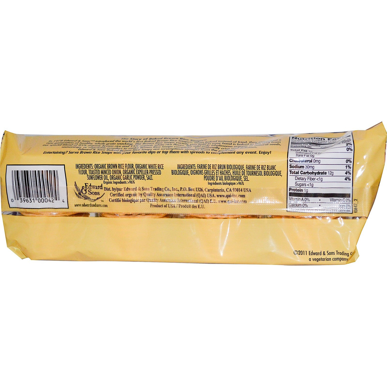 Edward & Sons Onion Brown Rice Snaps (12x3.5 Oz) - Image 2