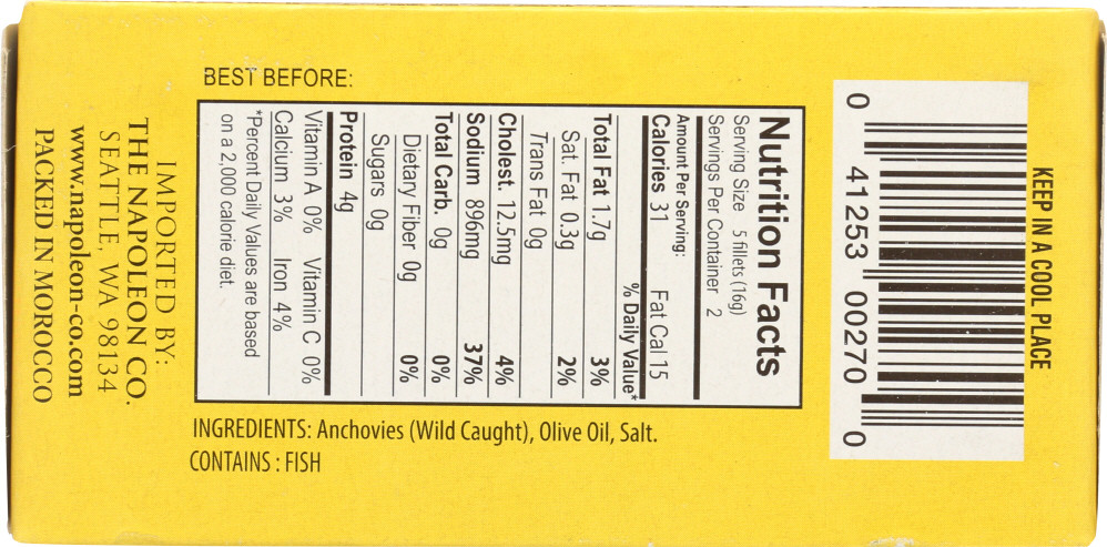 Napoleon Co. Anchovies Flat (1x2OZ ) - Image 3