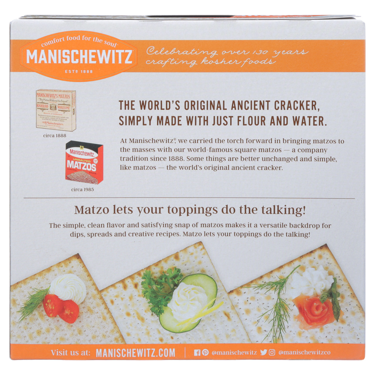 Manischewitz Matzo, Unsalted (12x10 OZ) - Image 7