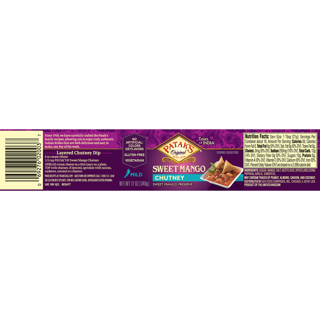 Patak's Sweet Mango Chutney (6x12Oz) - Image 4