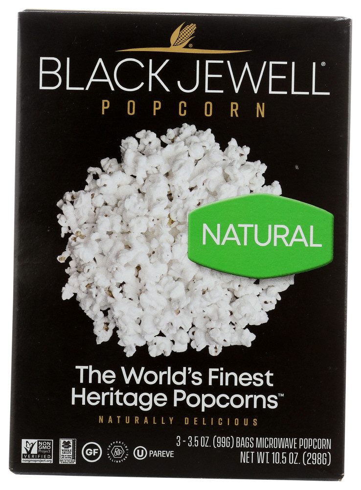 BLK JWL NAT MICRO PCORN ( 6 X 10.5 OZ )