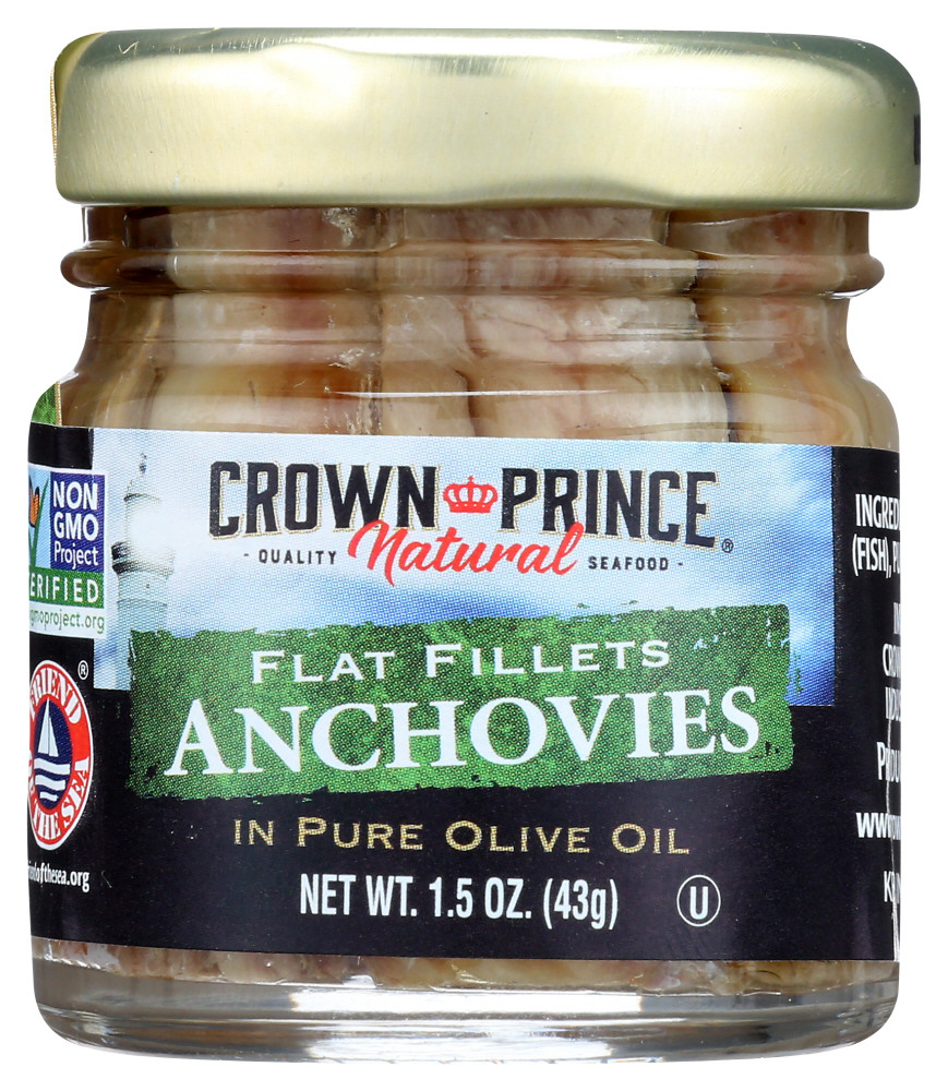 Crown Prince Flat Anchovies in Oil (18x1.5 Oz)