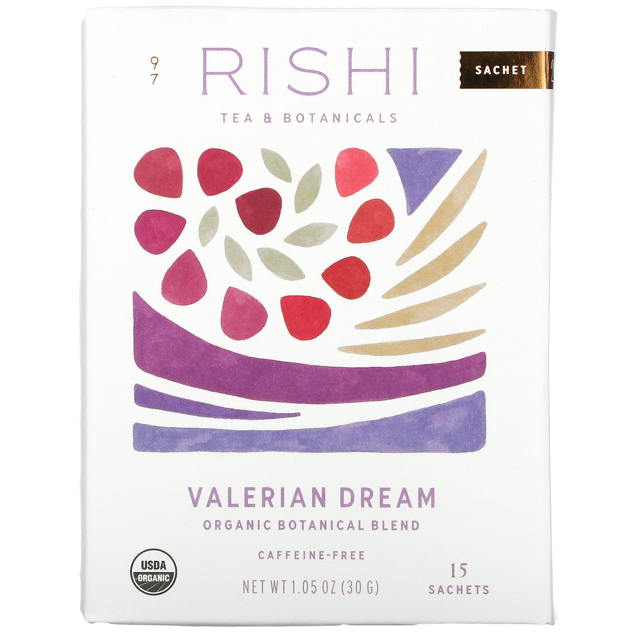 Rishi Organic Valerian Dream Tea 15 Sachets (Pack of 6 Boxes)
